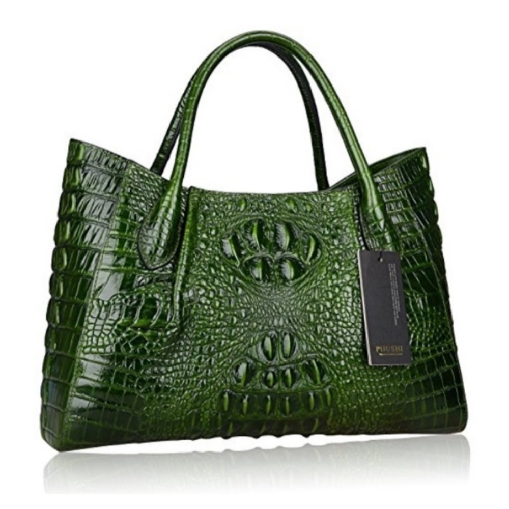 Pijushi croc embossed leather bag